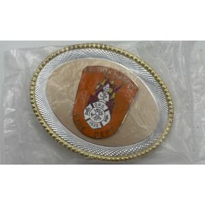 Vintage Brookhaven Fire Dept Belt Buckle Firefighter Emblem Org 1923